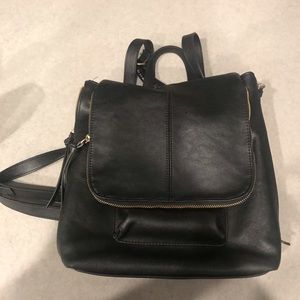 Black & gold convertible mini backpack INC